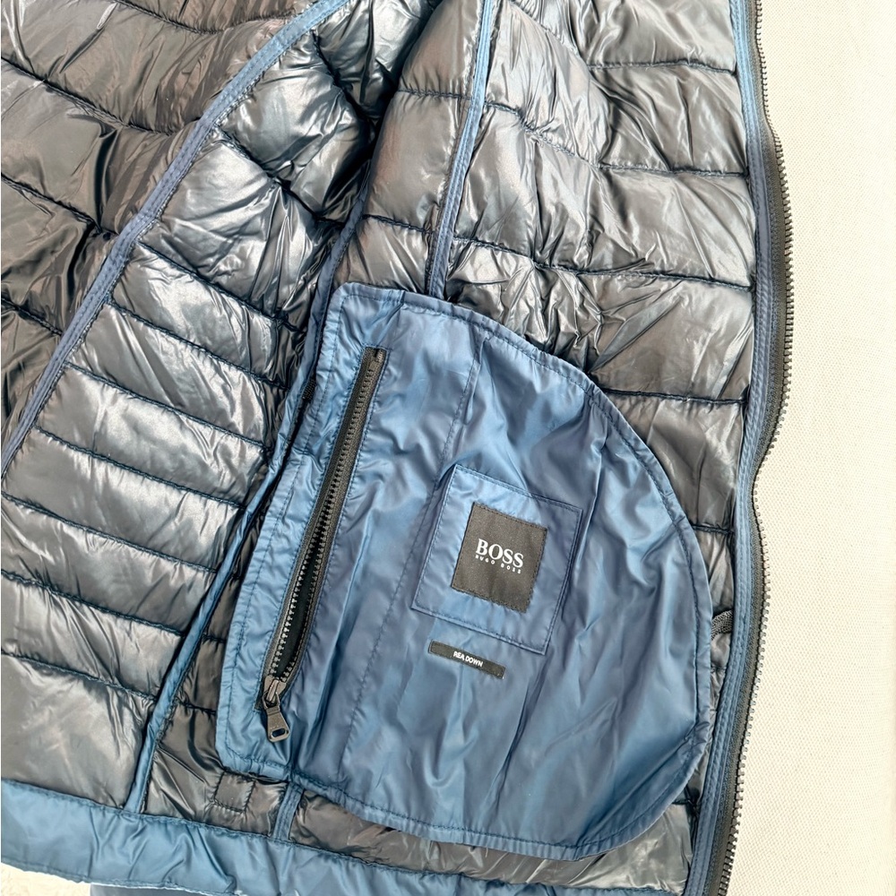 Hugo Boss Real Down Packable Puffer Jacket – Navy Blue – Men’s Medium - Picture 4 of 5